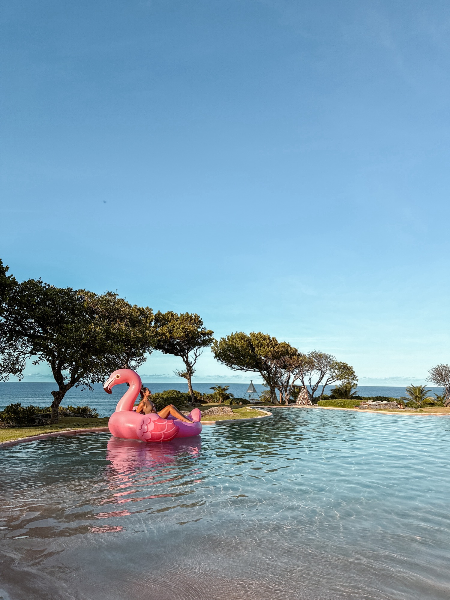 Oceanfront pool of a cliff-top villa on the Dominican north coast